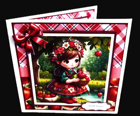 Girl With Basket Of Apples by Diane  Hitchcox