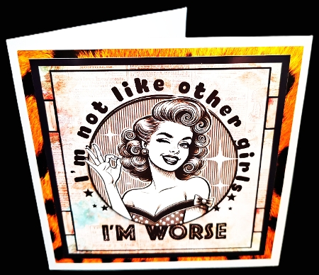 Retro Funny Sarcastic Sassy Girl card by Diane  Hitchcox