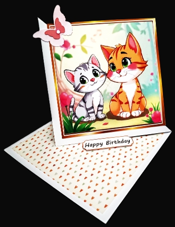Cute Kittens Cuddling 7x7 (ONE) by Diane  Hitchcox