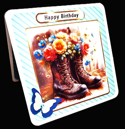 boots flowers and watering can by Diane  Hitchcox