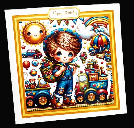 Little boys and their Toys 3 Toppers by Diane  Hitchcox