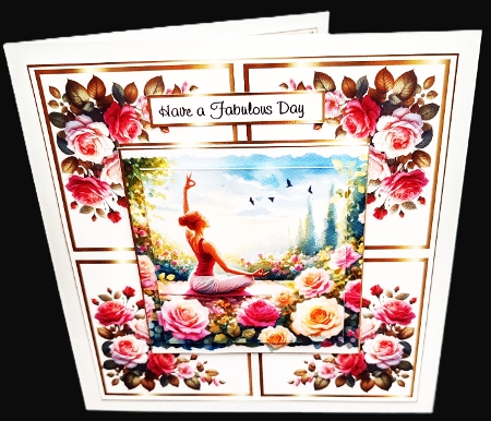 yoga and roses by Diane  Hitchcox