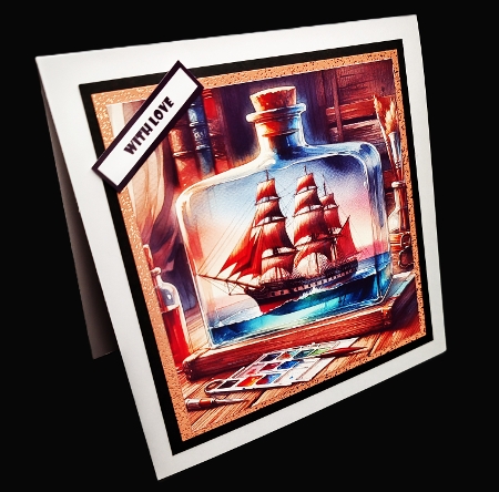 6x6 Ship in a bottle 1  - Illustrations for Cardmakers & Designers  by Diane  Hitchcox