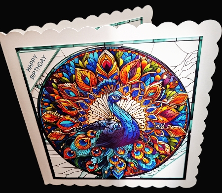 Stained Glass - Peacock by Diane  Hitchcox