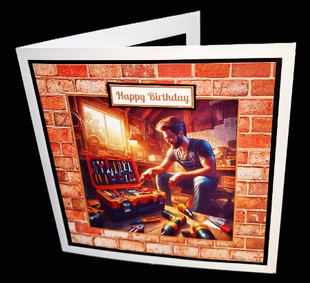 A Guy With A Tool Kit In A Shed. by Diane  Hitchcox