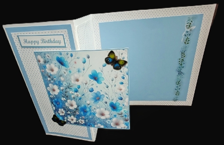 Blue Background Floral Toppers. by Diane  Hitchcox