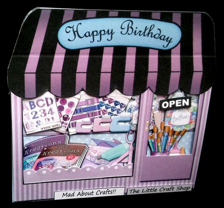 3D Little Craft Shop Window Pop Up Card N Decoupage by Diane  Hitchcox