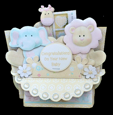 Stuffed Love Unisex Baby 3D Shelf Card with Card Box by Diane  Hitchcox