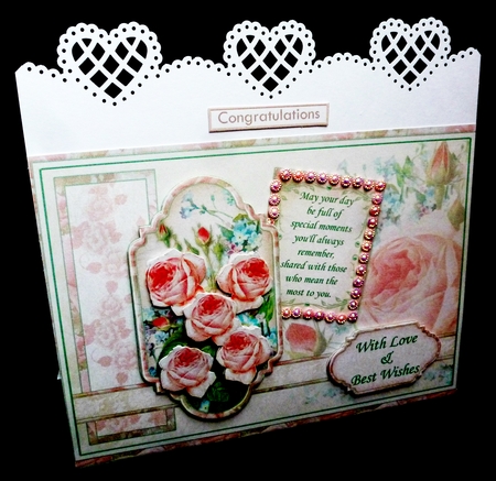 Vintage Pink Roses Birthday Card Topper & Decoupage by Diane  Hitchcox