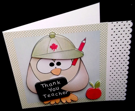 Thank You Teacher Owl Card by Diane  Hitchcox