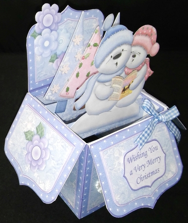 Singing Snowmen Christmas Pop Up Box Card 7.5" by Diane  Hitchcox