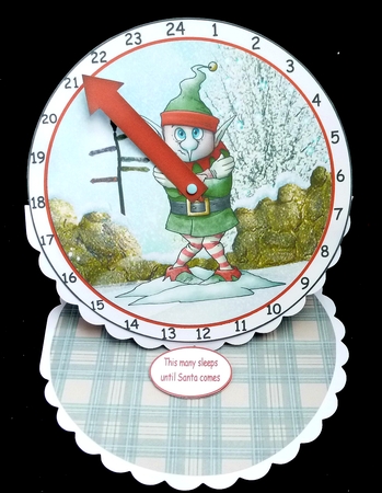 Advent Elf Clock 1 by Diane  Hitchcox