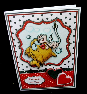 Hooked on You Valentine's Day Card Topper & Decoupage by Diane  Hitchcox