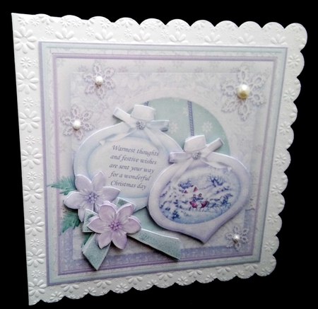 Christmas Baubles Sleigh Ride Decoupage 8x8 Mini Kit by Diane  Hitchcox