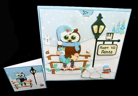 3D Xmas Little Hoot Owl Sleeps Till Santa Countdown Card by Diane  Hitchcox