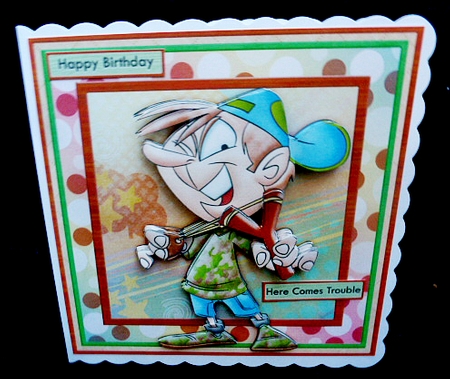 Here Comes Trouble Birthday Boy Decoupage Mini Kit by Diane  Hitchcox