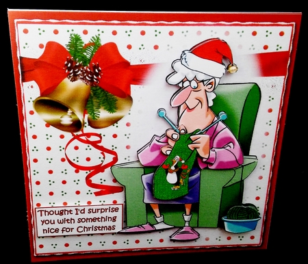 8x8 Gran's Knitting for Christmas Choice of Tags Mini Kit by Diane  Hitchcox