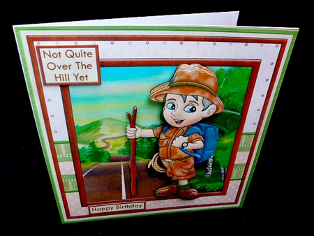 Over the Hill Hiker 8x8 Decoupage Mini Kit with Ages by Diane  Hitchcox