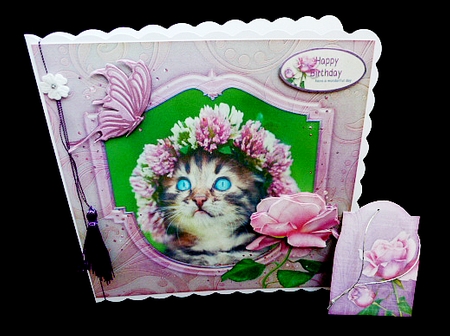 Cute Cat Cardtopper with Inlet 875 by Diane  Hitchcox