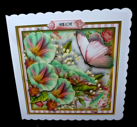 Morning Glory Posie Card Front Kit by Diane  Hitchcox