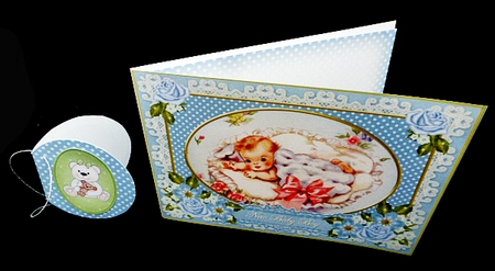 New Baby Boy 7x5inch Landscape Card & Envelope Mini Kit by Diane  Hitchcox