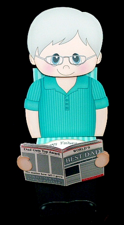 3D On the Shelf Card Kit - Shelton The Worlds Best Dad Reads the Paper by Diane  Hitchcox