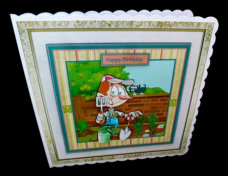 The herb garden 7x7 card with gift card, sentiment tags and decoupage by Diane  Hitchcox