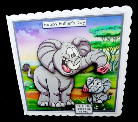 I LOOK UP TO YOU Elephant and Son 8x8 Decoupage Mini Kit by Diane  Hitchcox