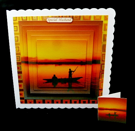 Ships & Boats - Sunset Fishing Boat - Pyrimage/Pyrimid + Insert & Tag  by Diane  Hitchcox