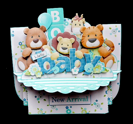 Welcome Baby Boy 3D Shelf Card Kit with Card Box by Diane  Hitchcox