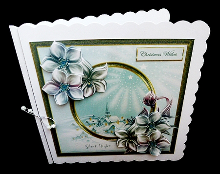 Silent night 7x7 card with decoupage by Diane  Hitchcox