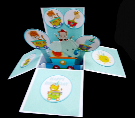 3d Box Card Circus themed Card by Diane  Hitchcox