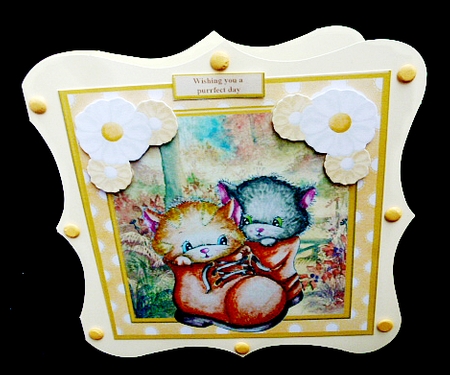 Wishing you a purrfect day card topper & decoupage by Diane  Hitchcox