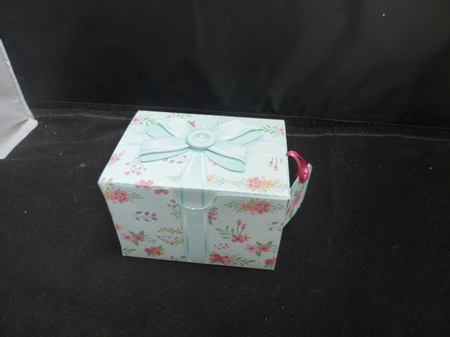 Gift Box Flowers on an Aqua Background with Bow Decoupage by Diane  Hitchcox