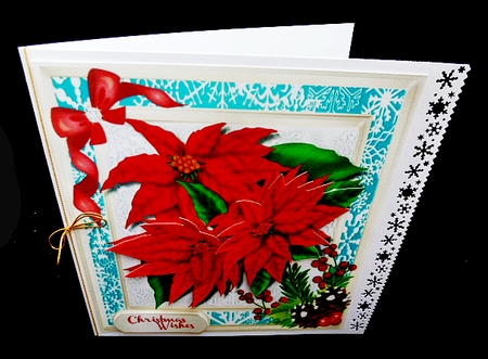 Christmas Poinsettias and snowflakes , by Diane  Hitchcox