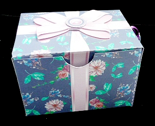 Gift Box Roses Floral on a Navy Background with Bow Decoupage by Diane  Hitchcox