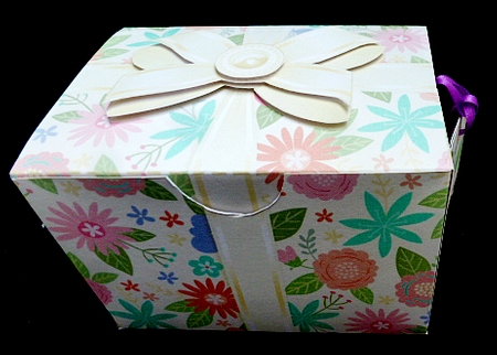 Gift Box Pretty Colourful Flowers with Bow Decoupage by Diane  Hitchcox