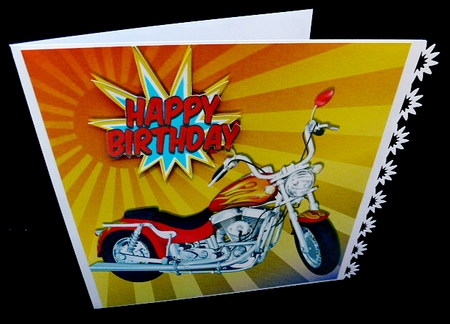 Red Customized motor bike in the sunset 8x8 by Diane  Hitchcox