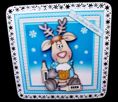 Jingles Reindeer Drinking Beer Mini Kit by Diane  Hitchcox