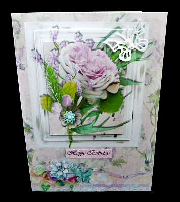 Pretty lilac flowers & roses pyramids by Diane  Hitchcox