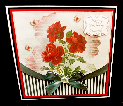 Vintage Flower Stripes and Butterflies 946 by Diane  Hitchcox