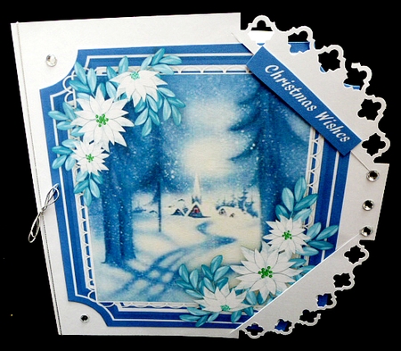 Beautiful Christmas Scene and White Poinsettas  by Diane  Hitchcox