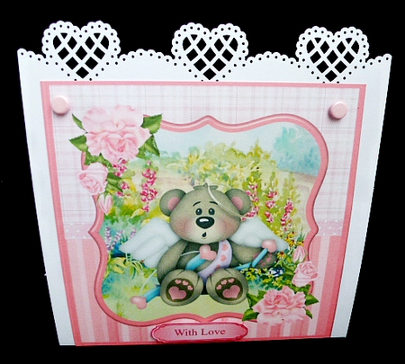Cupid bear card topper & decoupage by Diane  Hitchcox