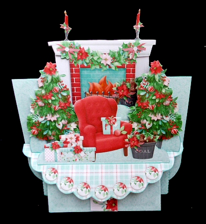 Christmas Fireside 3D Shelf Card Kit with Card Box by Diane  Hitchcox