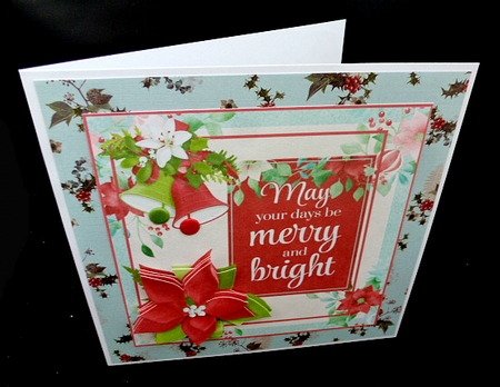 Christmas poinsettias 7x7 card with decoupage by Diane  Hitchcox