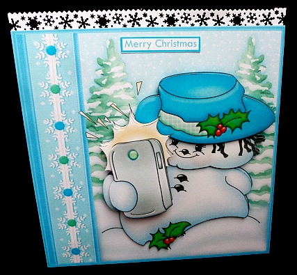 SELFIE SNOWMAN 7.5 Christmas Decoupage Mini Kit by Diane  Hitchcox