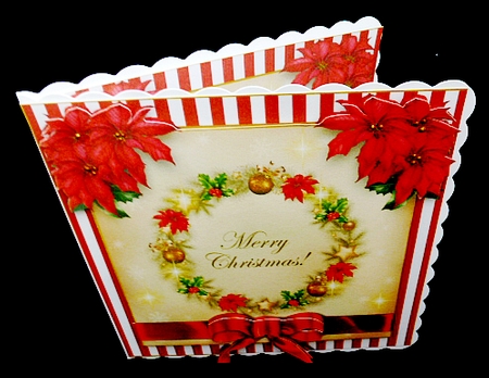 Vintage Style Merry Christmas Wreath Card Front Kit by Diane  Hitchcox