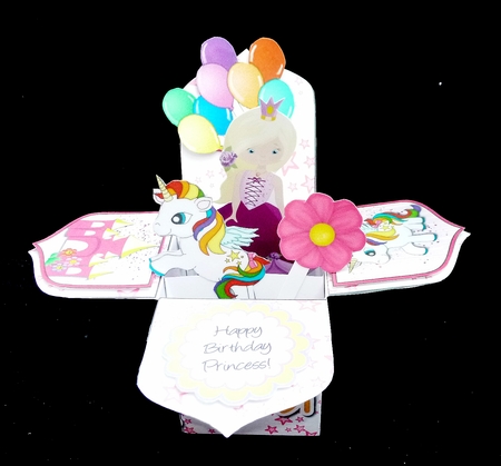 PRINCESS BIRTHDAY 3D POP UP DECOUPAGE BOX CARD & MATCHING ENVELOPE KIT  by Diane  Hitchcox