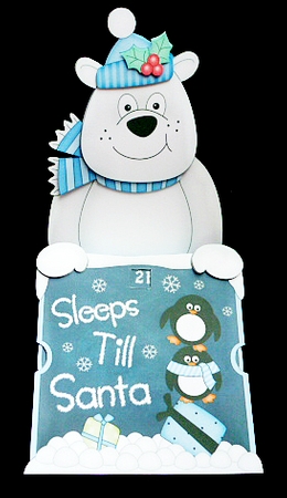On the Shelf Sleeps Till Santa Card Kit - Christmas Ben Polar Bear by Diane  Hitchcox