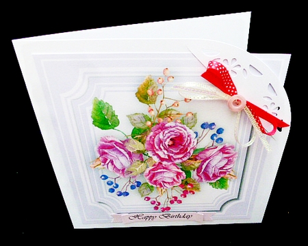 Beautiful Lilac Roses in a Cut-Out-Mat 2 by Diane  Hitchcox